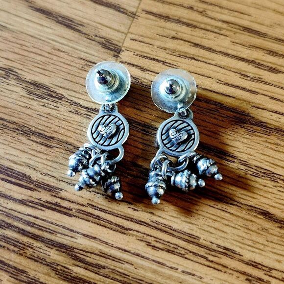 BRIGHTON Silver Dangle Vintage Earrings TIMELESS CHIC! - Picture 2 of 5